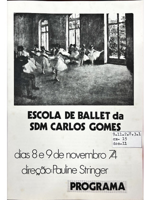  Programa do espetáculo da Escola de Ballet da SDMCG